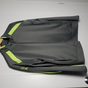 Antigua Large Neon Green Gray Men’s Full Zip Jacket EUC